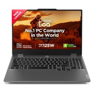 Lenovo LOQ, AMD Ryzen 5 7235HS, NVIDIA RTX 3050 6GB, 24GB RAM, 512GB SS SSD, 15.6"(39.6cm), Windows 11, Office Home 2024, Grey, 2.4Kg, 83JC00EFIN, 100