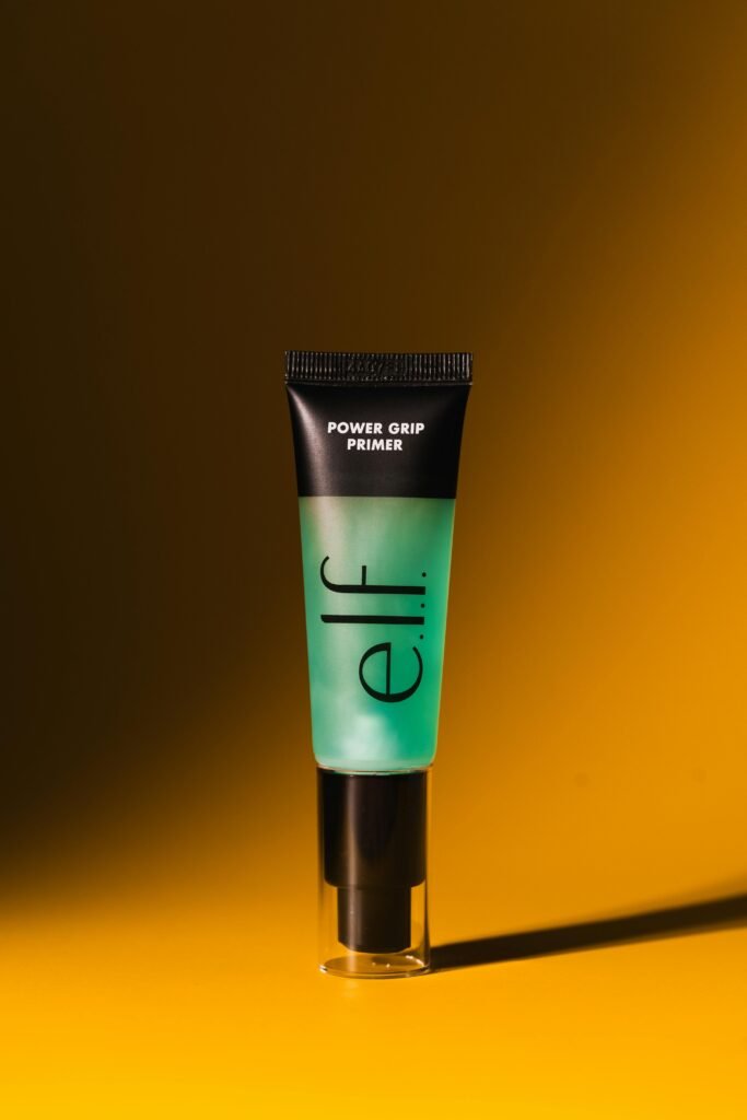 Product Photography Example – Cosmetic Product Photoshoot Setup Product photography image of cosmetic primer tube showcasing professional product photography setup